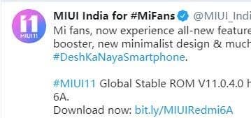 Xiaomi Redmi 6 и Redmi 6A получили глобальную стабильную версию MIUI 11