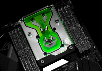 Водоблок EK-Quantum Momentum ROG Strix X299-E Gaming II D-RGB отводит тепло от процессора и регуляторов напряжения
