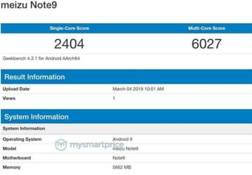 Главный конкурент Redmi Note 7 Pro протестирован в Geekbench: 6 ГБ оперативной памяти и Android 9.0