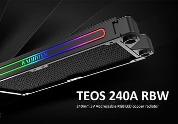 Радиатор Raijintek Teos 240A RBW украшен адресуемой подсветкой