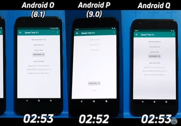 Android 7.1.2 Nougat, Android 8.1 Oreo, Android 9.0 Pie и бета-версию Android Q сравнили по скорости