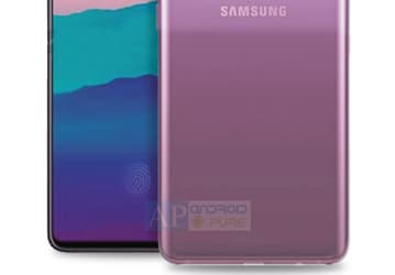 Samsung Galaxy A90 с выдвижной фронтальной камерой и тройной основной позирует на официальном рендере