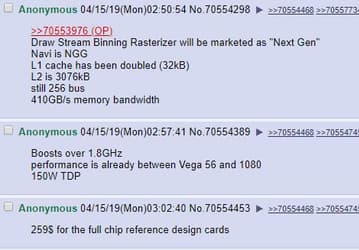 Интересные подробности о видеокарте AMD Radeon RX 3080 (Navi): производительность на уровне Radeon Vega 56 и GeForce GTX 1080 при цене $260