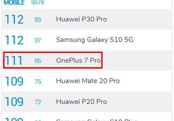 OnePlus 7 Pro вошел в Топ-3 рейтинга DxOMark, уступив Huawei P30 Pro и Samsung Galaxy S10 5G всего 1 балл
