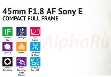 Появились спецификации объектива Samyang AF 45mm F1.8 с креплением Sony E