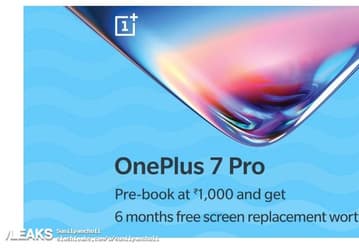 За предзаказ OnePlus 7 Pro полагается бесплатная замена экрана в течение 6 месяцев
