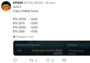 Видеокарты Nvidia GeForce RTX 2070 Super и GeForce RTX 2060 Super протестировали в игре Ashes Of The Singularity: Escalation