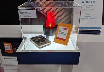Твердотельный накопитель Innodisk Fire Shield в течение получаса выдерживает воздействие температуры 800°С