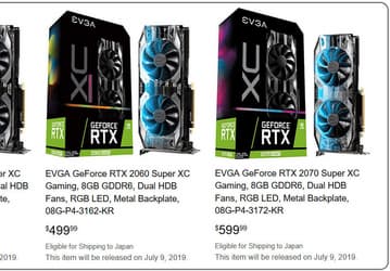 Цена не радует: EVGA за видеокарту RTX 2060 Super будет просить 500 долларов