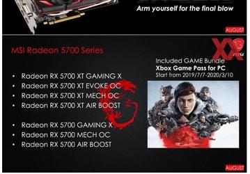 MSI точно предложит нереференсные видеокарты Radeon RX 5700 и RX 5700 XT