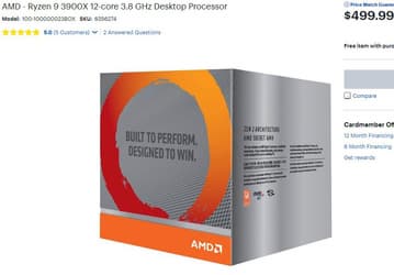 12-ядерный процессор AMD Ryzen 9 3900X в дефиците, стоимость растет