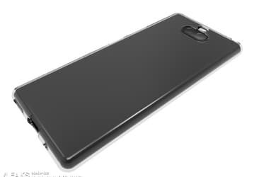 Смартфон Sony Xperia 20 в прозрачном чехле показан со всех сторон