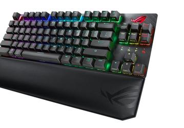 Клавиатура Asus ROG Strix Scope TKL комплектуется съемным упором для рук