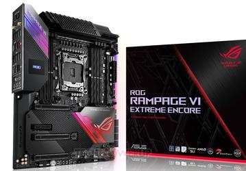Системная плата Asus ROG Rampage VI Extreme Encore типоразмера EATX рассчитана на процессоры в исполнении LGA 2066 