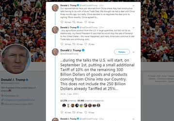 Трамп обещает ввести тариф 10% на остальной импорт из Китая