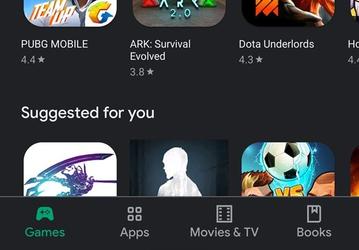 Магазин приложений Google Play также «почернел»