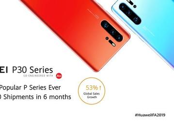 Уже 16,5 миллионов. Продажи смартфонов Huawei P30 бьют рекорды