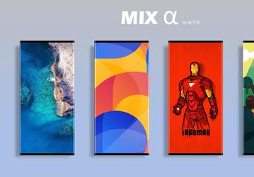 Революционный смартфон Xiaomi Mi Mix Alpha с разными обоями позирует в полный рост