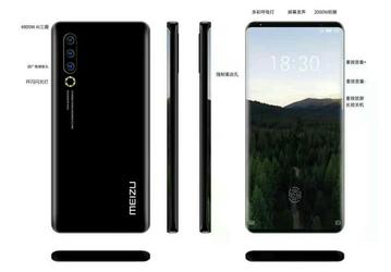 Экран-«водопад», но по-прежнему без вырезов: Meizu 17 позирует на рендере