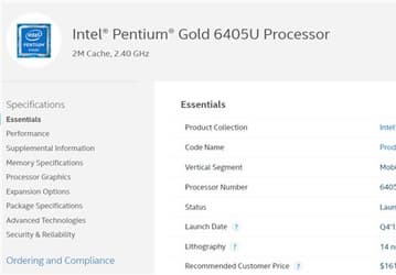+2 CPU линейки Comet Lake. Intel выпустила двухъядерные Pentium Gold 6405U и Celeron 5205U для ноутбуков