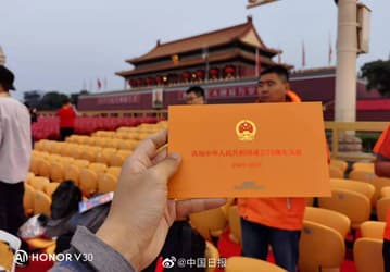 Перспективный флагман Honor V30 — как инструмент фотохроники: смартфон запечатлел подготовку к празднованию 70-летия КНР