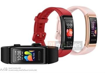 Умный браслет Huawei Band 4 Pro позирует в трех цветах