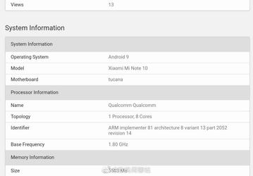 Xiaomi Mi Note 10 и Mi CC9 Pro протестировали в Geekbench. Какие результаты?