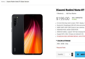 Без доплат за NFC. Стала известна стоимость Redmi Note 8T