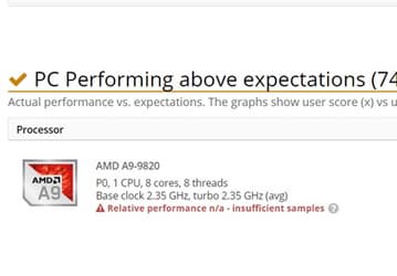 8 ядер и встроенный GPU Radeon RX350. Новый APU AMD A9-9820 засветился в Userbenchmark