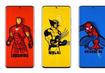 Samsung Galaxy S20 Ultra позирует с яркими обоями