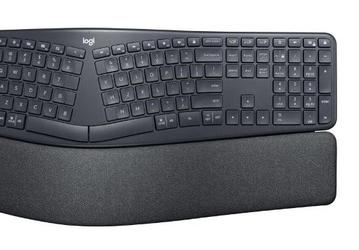 Основной блок клавиш эргономичной клавиатуры Logitech ERGO K860 разделен на две части