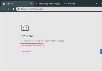 В Google Chrome появится свой «синий экран смерти»