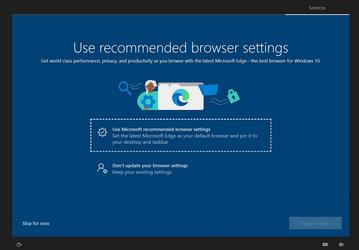 Microsoft начала тестировать рекомендацию использовать Edge, которая появляется при настройке Windows 10