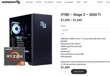 На сайте Maingear «засветился» готовый ПК с видеокартой GeForce RTX 3060 Ti