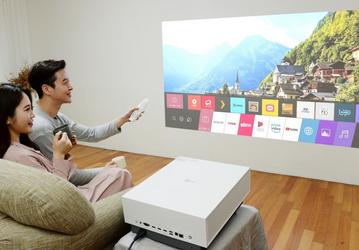 4K-проектор LG можно устанавливать под любым углом к экрану