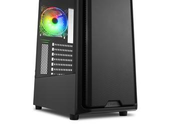 Передняя панель корпуса Sharkoon SK3 RGB имеет текстуру «карбонового волокна»