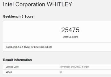 Дискретная видеокарта Intel DG2 для настольных компьютеров засветилась в Geekbench
