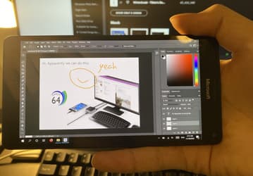 На старом Microsoft Lumia 950 XL работает настольная версия Photoshop