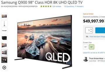 Скидка года: 98-дюймовый 8К-телевизор Samsung Q900 подешевел к «Черной пятнице» на 50 тысяч долларов