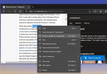 Google Chrome так не умеет. Microsoft Edge получил поиск в боковой панели