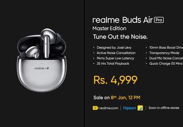 Представлены TWS-наушники Realme Buds Air Pro Master Edition