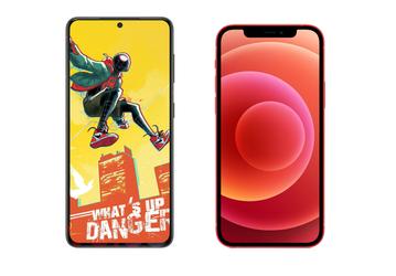 Samsung Galaxy S21 и iPhone 12 позируют вместе