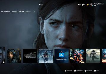 Главное меню PlayStation 5 на примере ожидаемой игры The Last of Us Part II