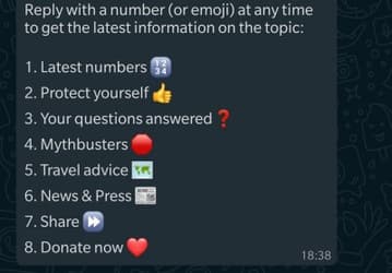 В WhatsApp появился официальный чат-бот ВОЗ, который рассказывает всю правду о коронавирусе