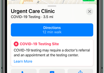 На картах Apple Maps появятся места тестирования на COVID-19