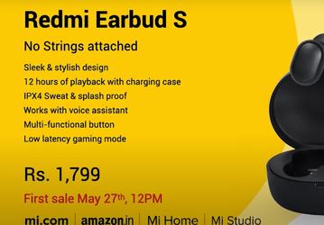 Представлены беспроводные наушники Redmi Earbuds S