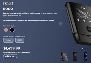 Раскладушка Motorola Razr 2019 провалилась? В США уже продают два смартфона по цене одного
