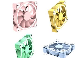 Четыре варианта вентилятора ID-Cooling ZF-12025 окрашены в непривычные цвета