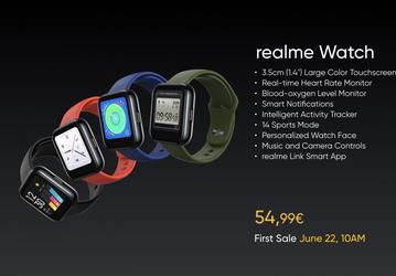 Недорогие умные часы Realme Watch вышли в Европе