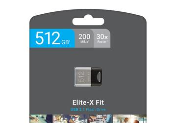 Флешка PNY Elite-X Fit объемом 512 ГБ с интерфейсом USB 3.1 стоит 100 долларов